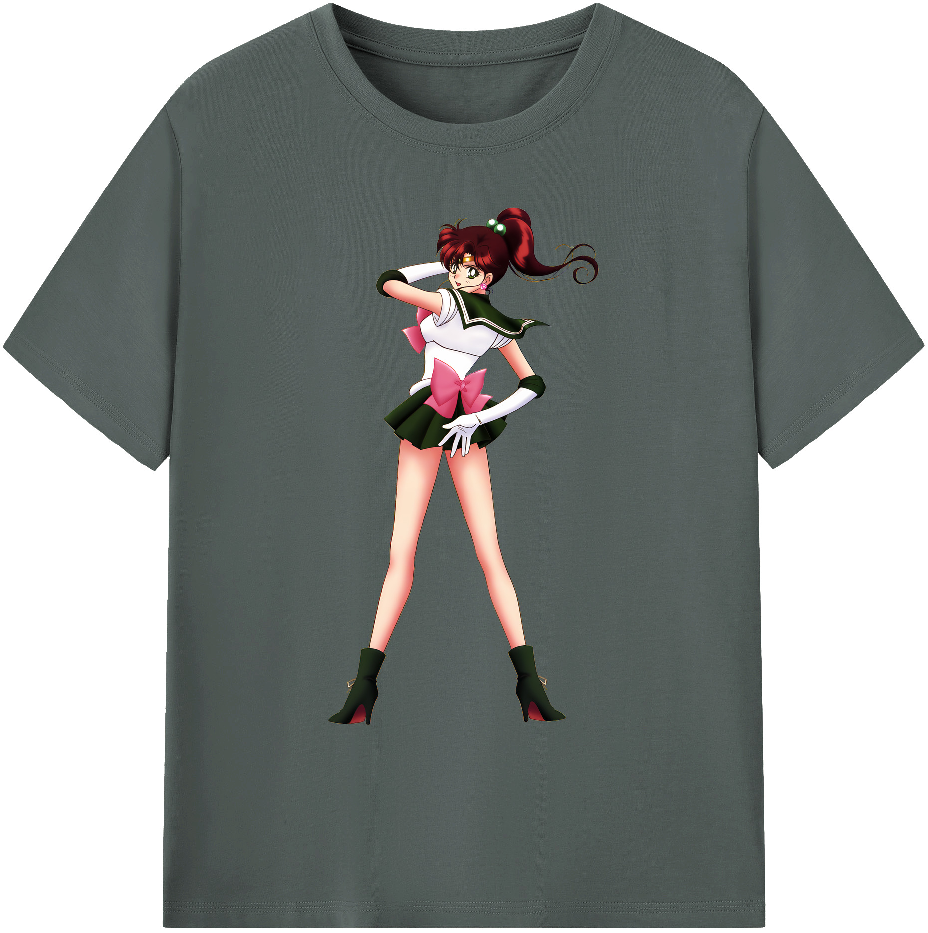 （画像用） 美少女戦士セーラームーン 木野 まこと きの まこと Sailor Moon Kino Makoto （セーラージュピター；Sailor Jupiter） 綿100％ メンズ半袖Tシャツ｜肌触りやわらか＆通気性